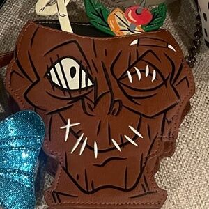 Loungefly Trader Sam's Enchanted Tiki Room Zombie Shrunken Head purse bag NWOT